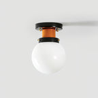 Aria Ceiling Light Spherical Glass Orange Black