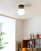 Aria Ceiling Lamp Globe Glass Orange
