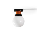 Aria Ceiling Light Spherical Glass Orange Black