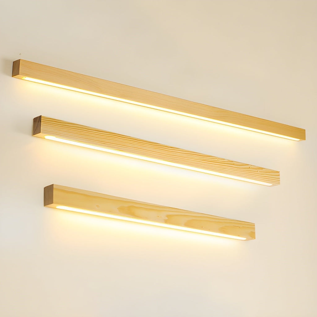 Lustra Wall Light Wood Linear Minimalist LED