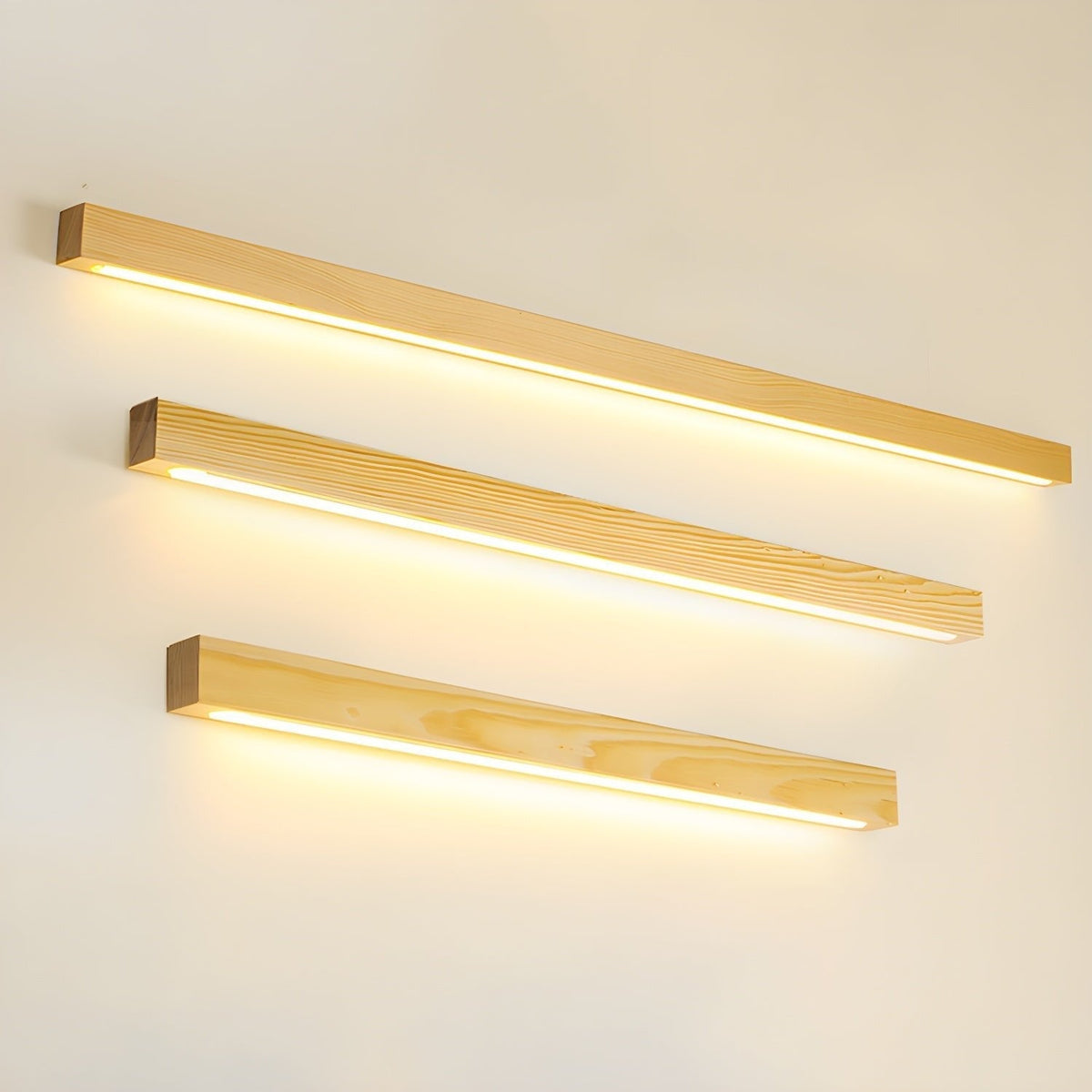 Lustra Wall Light Wood Linear Minimalist LED