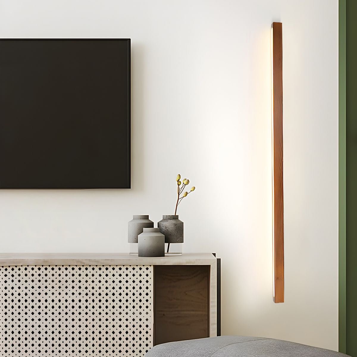 Lustra Wall Light Wood Linear Minimalist LED