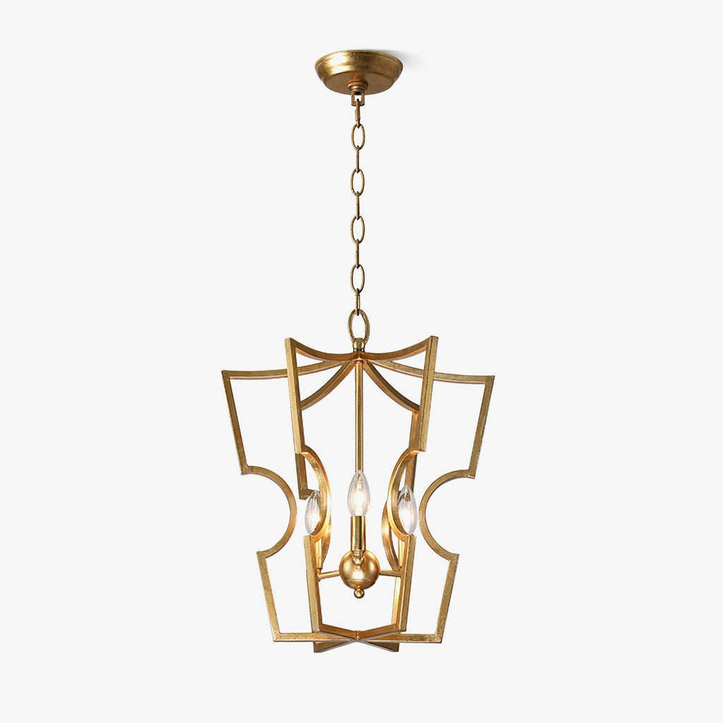 Lustra Chandelier Gold Lantern Frame