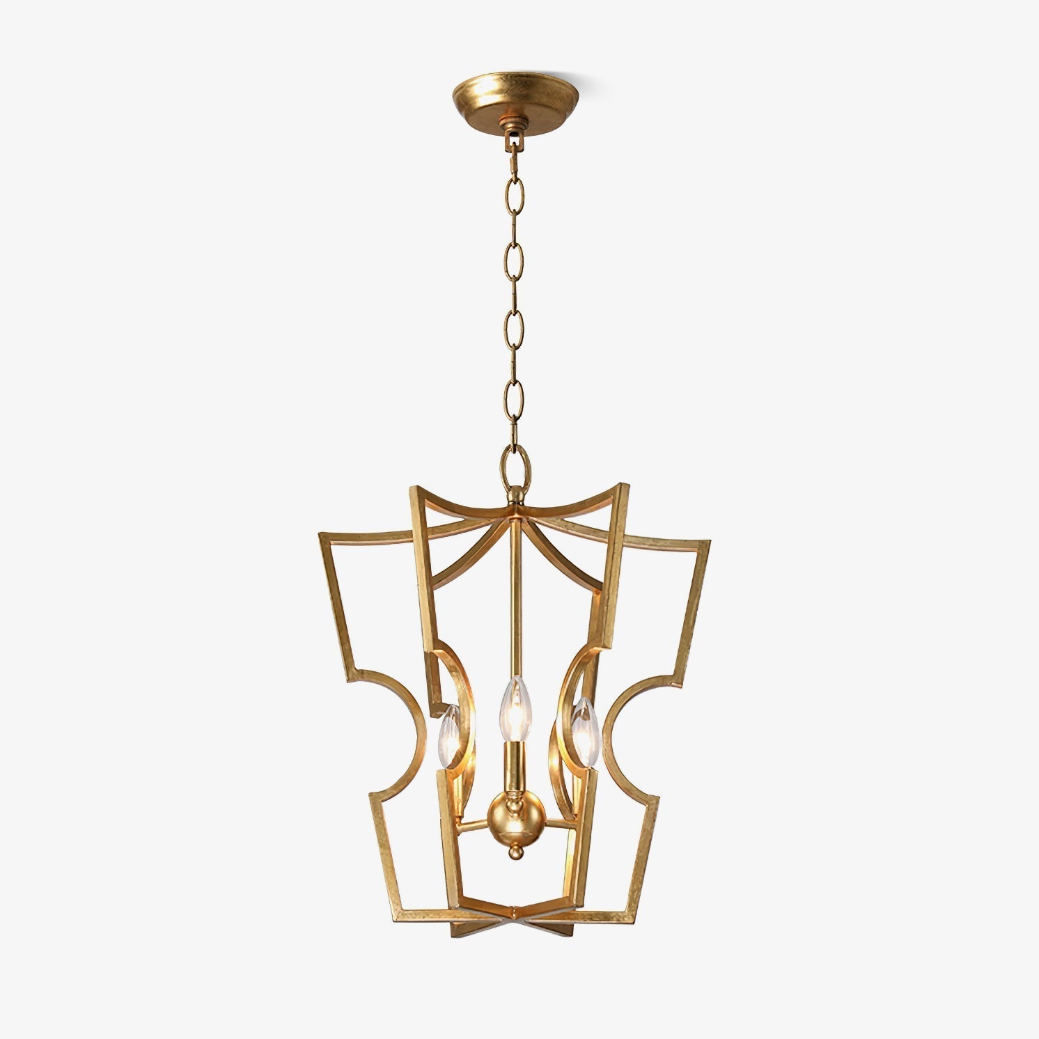Lustra Chandelier Gold Lantern Frame