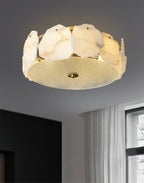 Zoruvys Sophisticated Disc Flat Alabaster Glass Ceiling Light