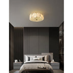 Zoruvys Sophisticated Disc Flat Alabaster Glass Ceiling Light