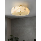 Zoruvys Sophisticated Disc Flat Alabaster Glass Ceiling Light
