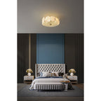 Zoruvys Sophisticated Disc Flat Alabaster Glass Ceiling Light
