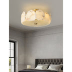 Zoruvys Sophisticated Disc Flat Alabaster Glass Ceiling Light