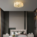 Zoruvys Sophisticated Disc Flat Alabaster Glass Ceiling Light