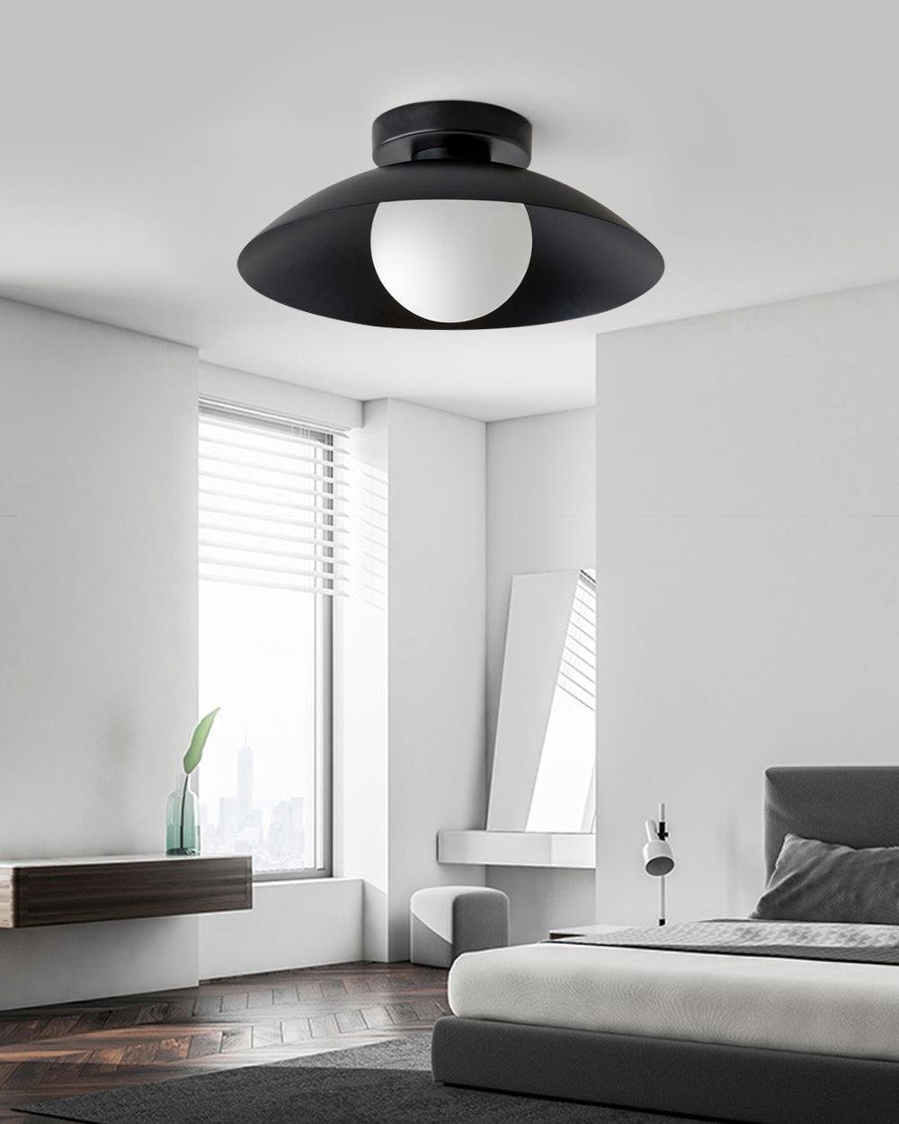 Ceiling Light in Canopy and Glass with Color Options