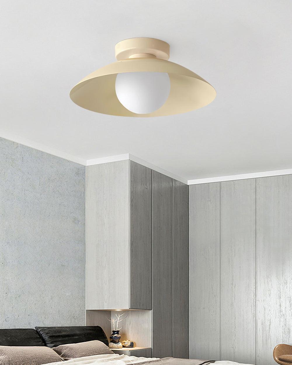 Ceiling Light in Canopy and Glass with Color Options