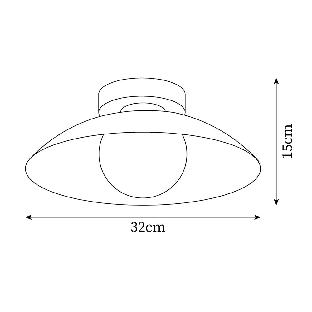 Ceiling Light in Canopy and Glass with Color Options