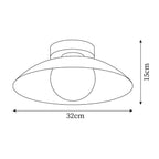 Ceiling Light in Canopy and Glass with Color Options