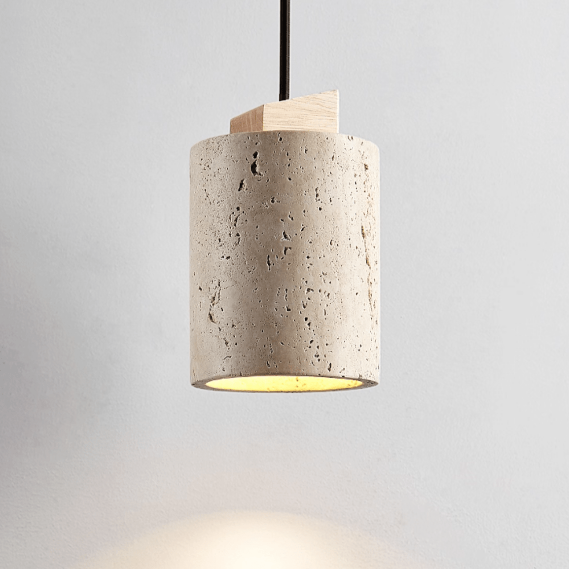 Arvo Minimalist Cylinder Travertine Pendant Lamp