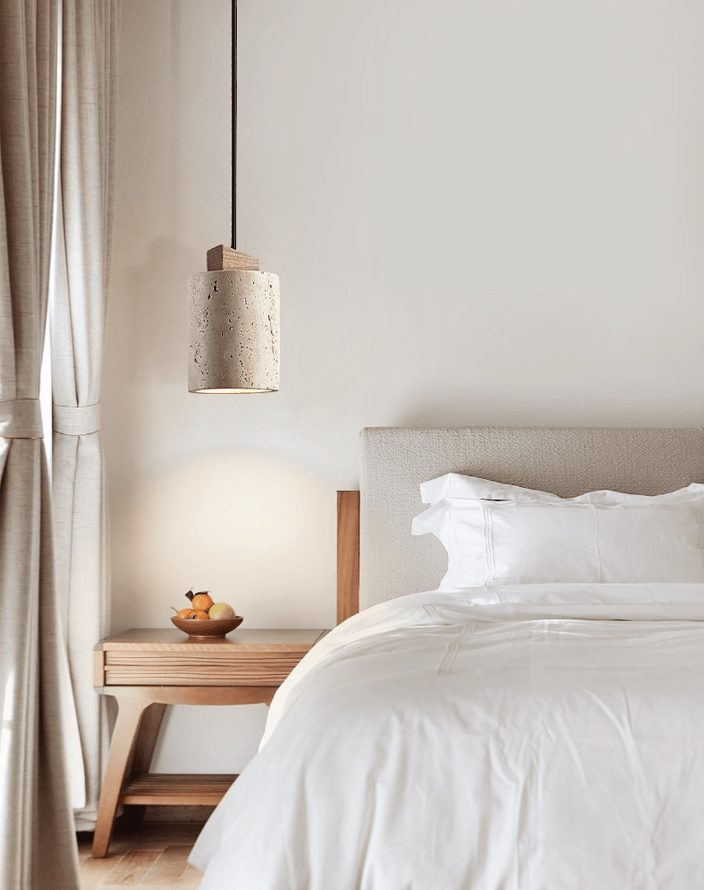 Arvo Minimalist Cylinder Travertine Pendant Lamp