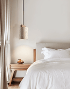 Arvo Minimalist Cylinder Travertine Pendant Lamp