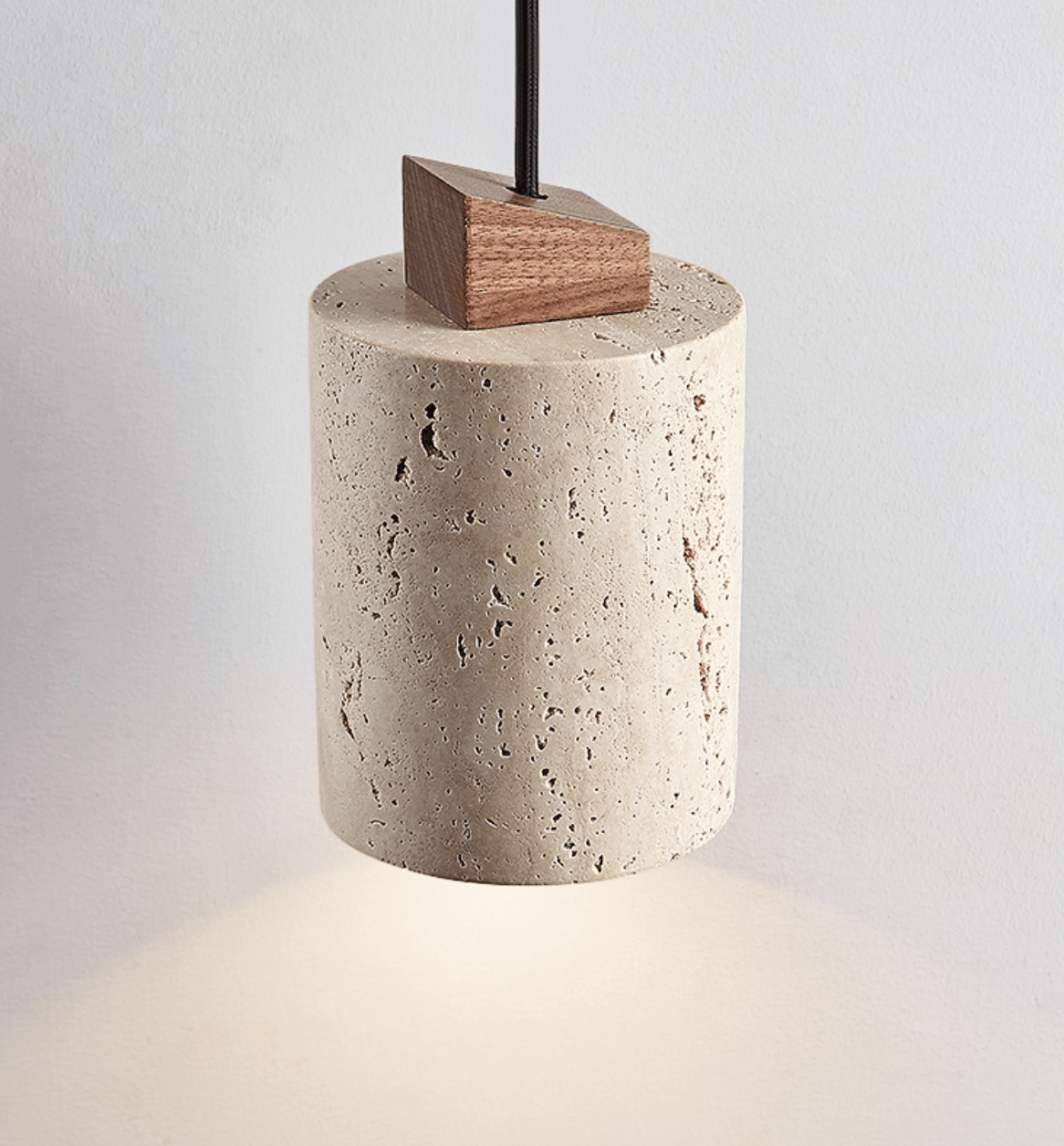 Arvo Minimalist Cylinder Travertine Pendant Lamp