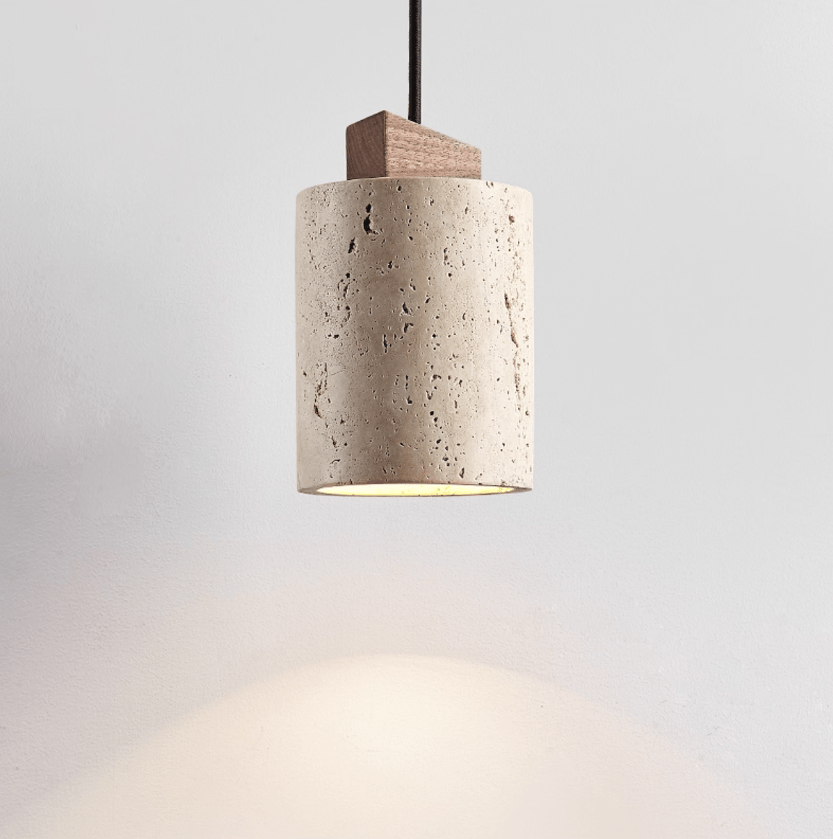 Arvo Minimalist Cylinder Travertine Pendant Lamp