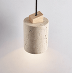 Arvo Minimalist Cylinder Travertine Pendant Lamp