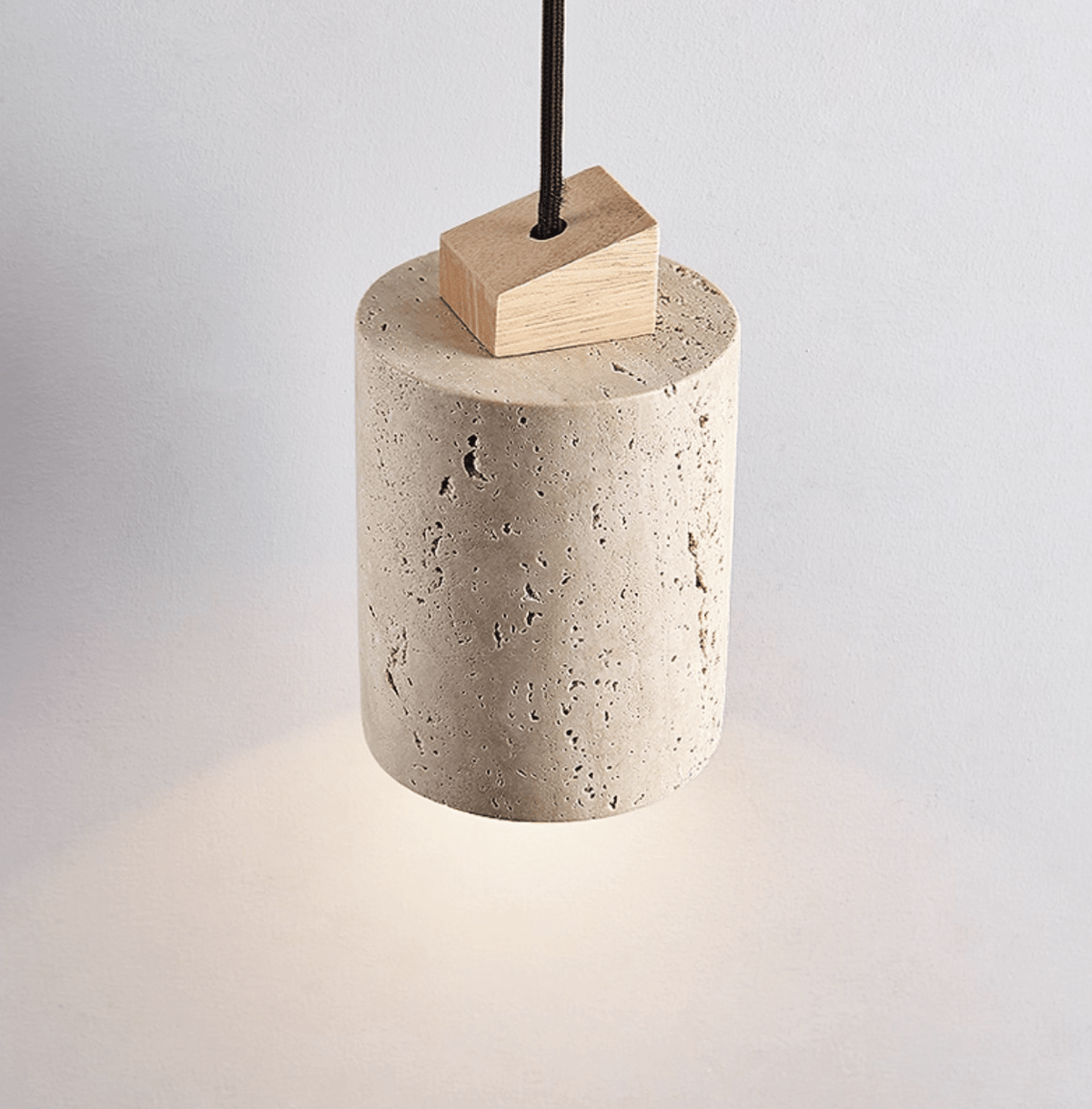 Arvo Minimalist Cylinder Travertine Pendant Lamp