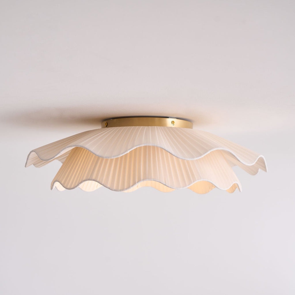 Ritta  Fabric Wave Ceiling Light Brass - image 4