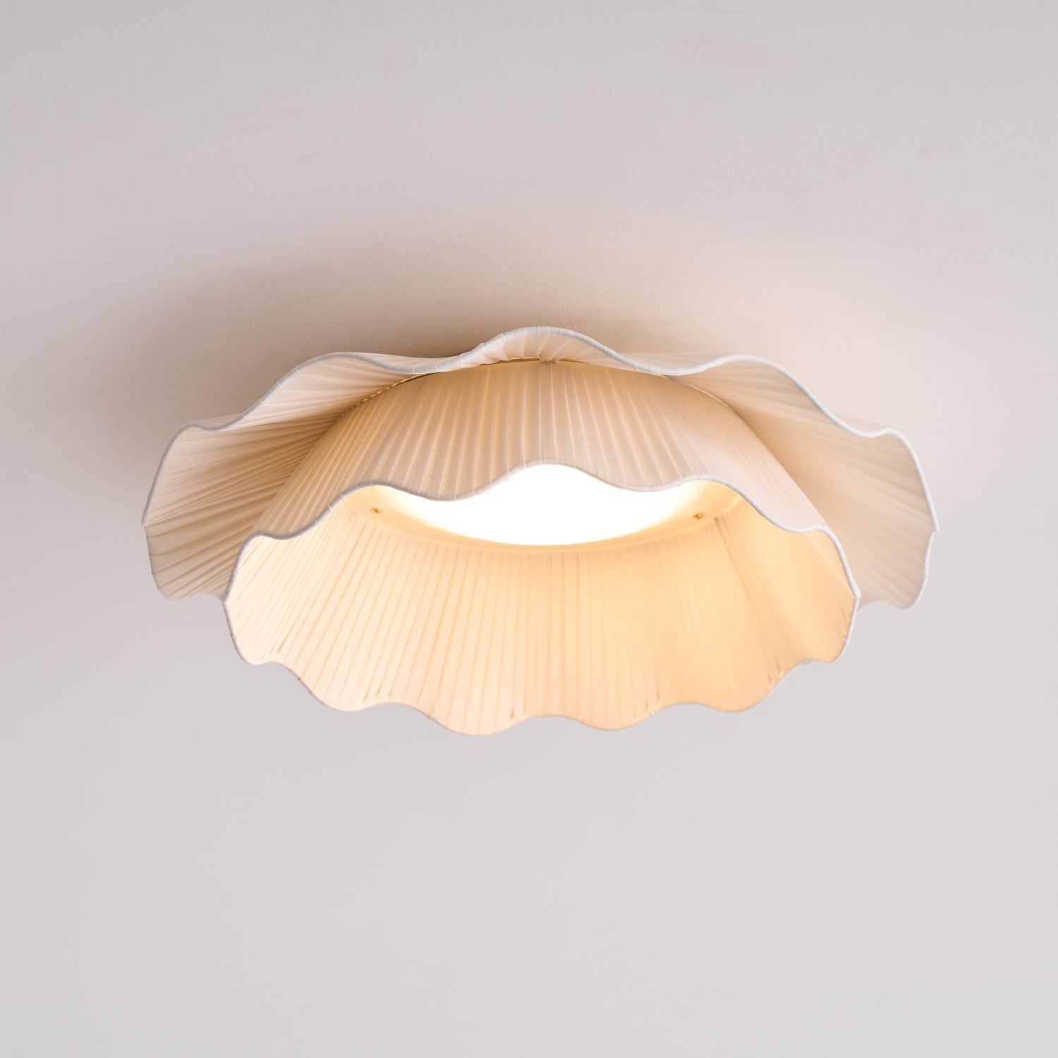 Ritta Fabric Wave Ceiling Light Brass - Letslighting