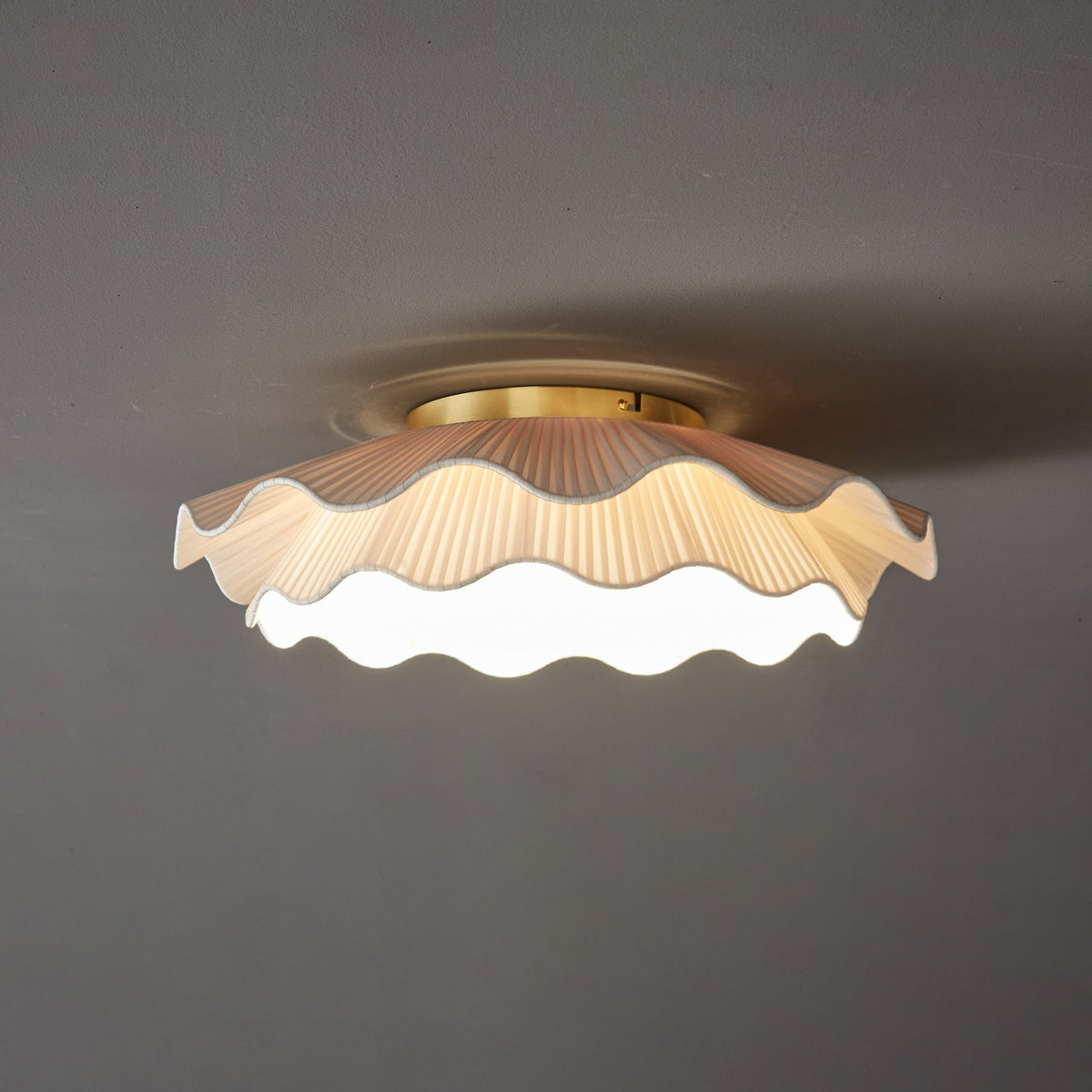 Ritta  Fabric Wave Ceiling Light Brass - image 14