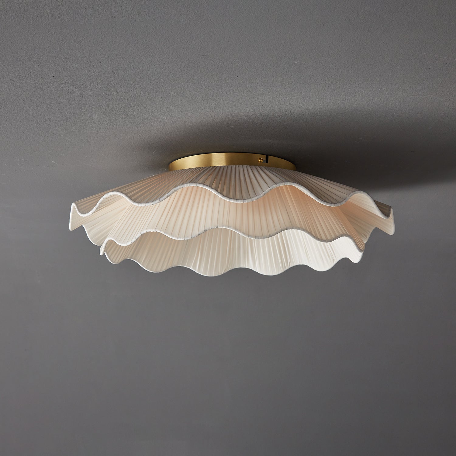 Ritta  Fabric Wave Ceiling Light Brass - image 16