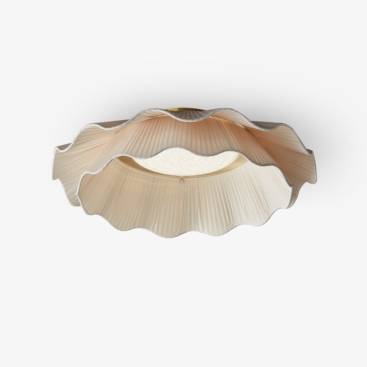 Ritta  Fabric Wave Ceiling Light Brass - image 1