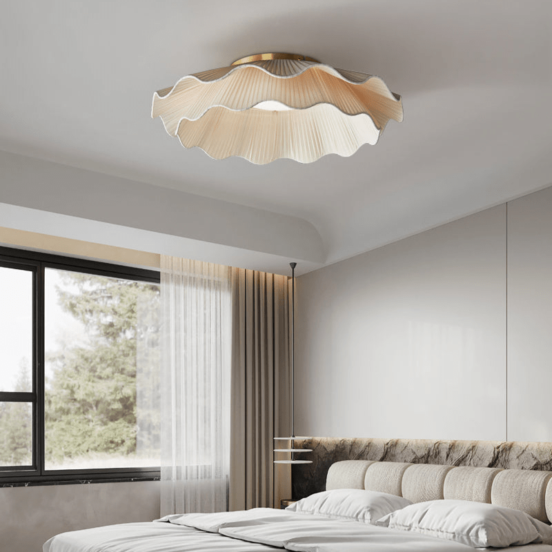 Ritta  Fabric Wave Ceiling Light Brass - image 2