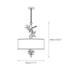 Drum  Golden Branches Crystal Decoration Pendant Light