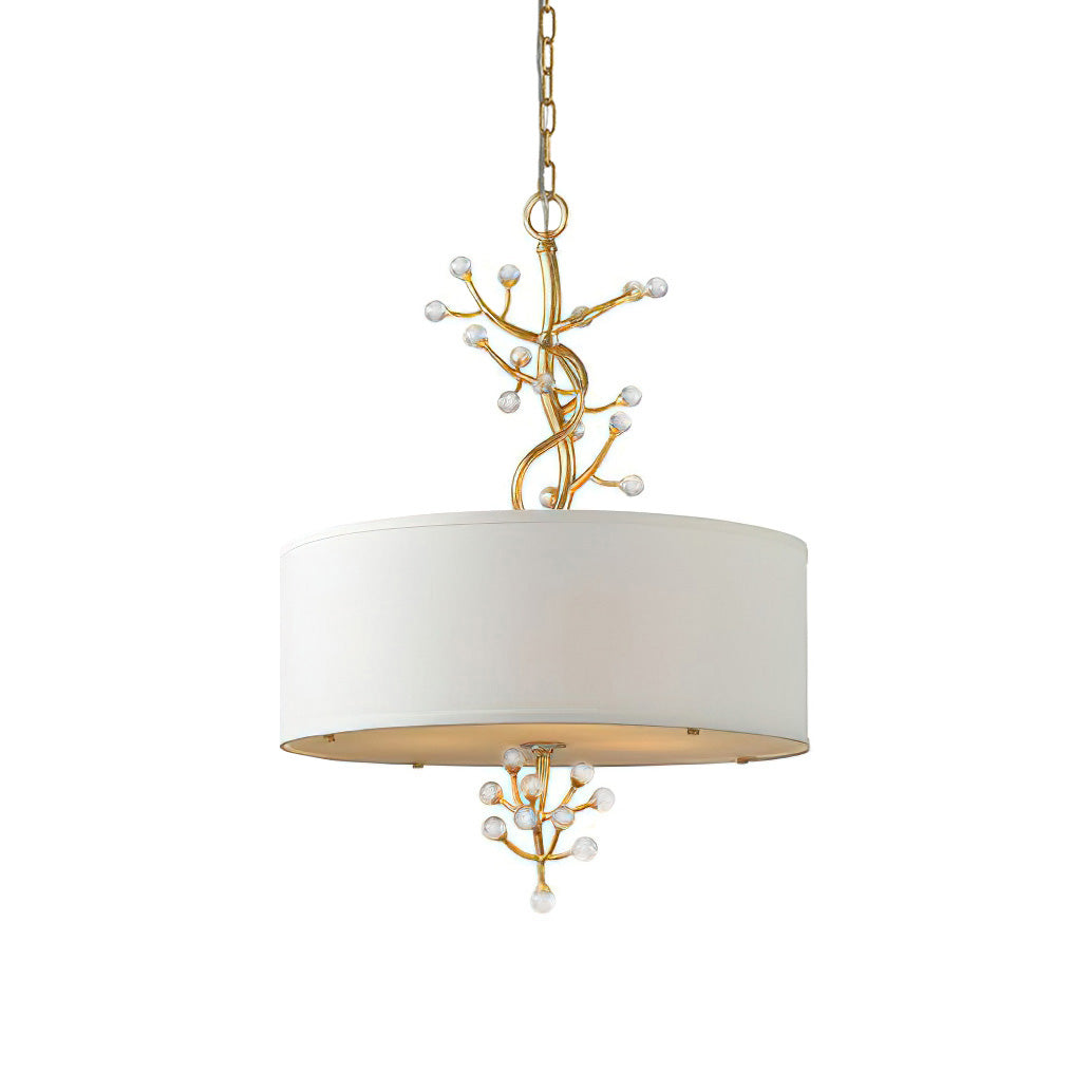 Drum  Golden Branches Crystal Decoration Pendant Light