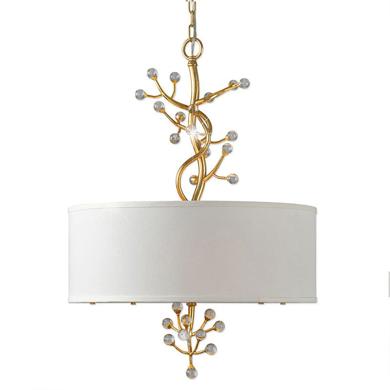 Drum  Golden Branches Crystal Decoration Pendant Light
