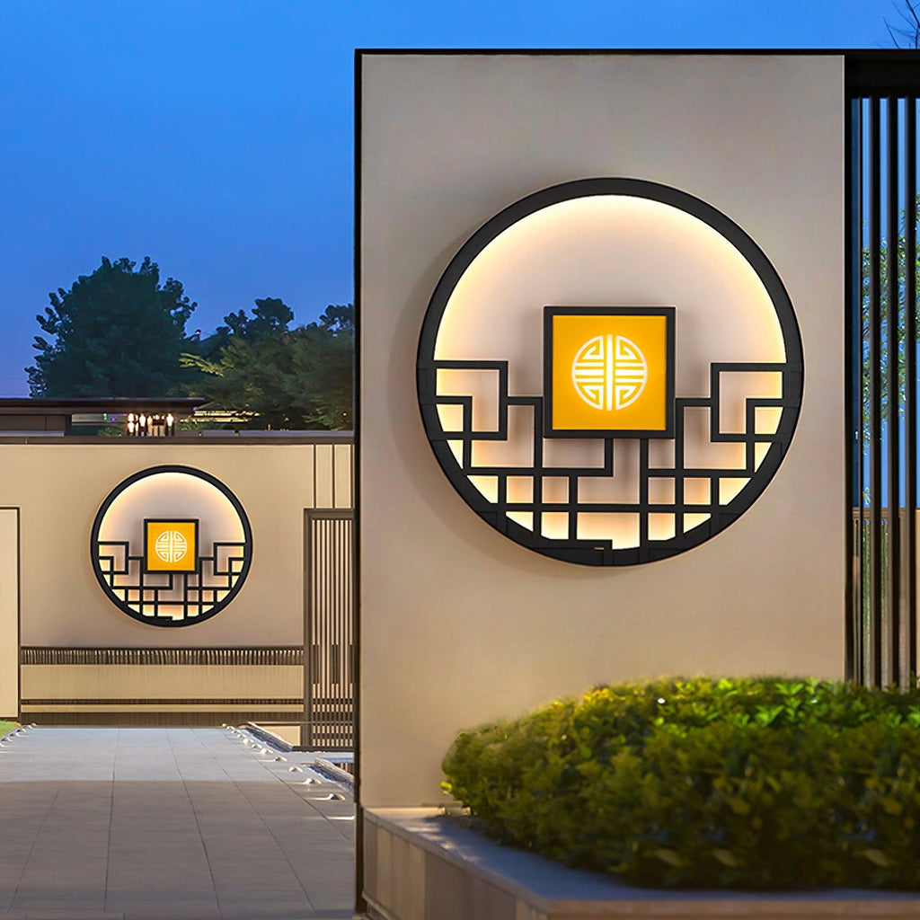 Alzoror Nordic Art Round Outdoor Wall Light
