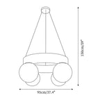 Asterios Chandelier Black Ring Spherical Shades