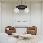 Asterios Chandelier Black Ring Spherical Shades