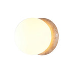 Caliror Round-Plate Travertine Wall Light