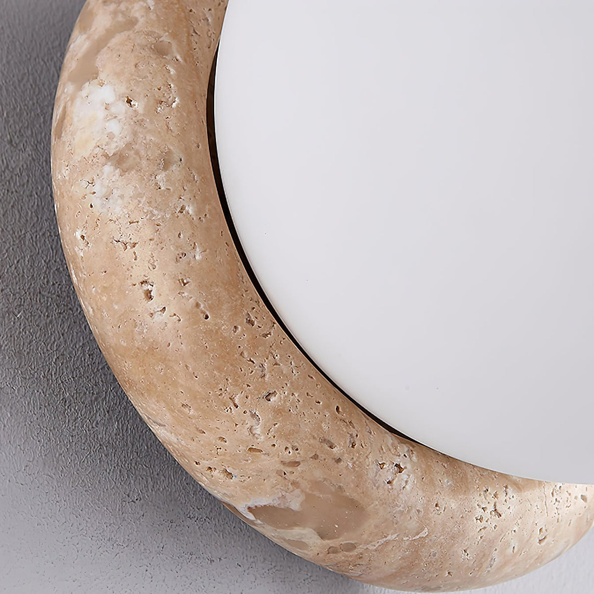 Caliror Round-Plate Travertine Wall Light