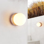 Caliror Round-Plate Travertine Wall Light