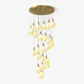 Caphayra Floral Ceramic Brass Chandelier