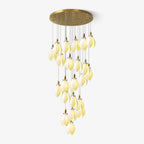 Caphayra Floral Ceramic Brass Chandelier