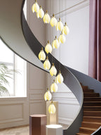 Caphayra Floral Ceramic Brass Chandelier