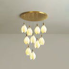 Caphayra Floral Ceramic Brass Chandelier
