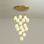 Caphayra Floral Ceramic Brass Chandelier