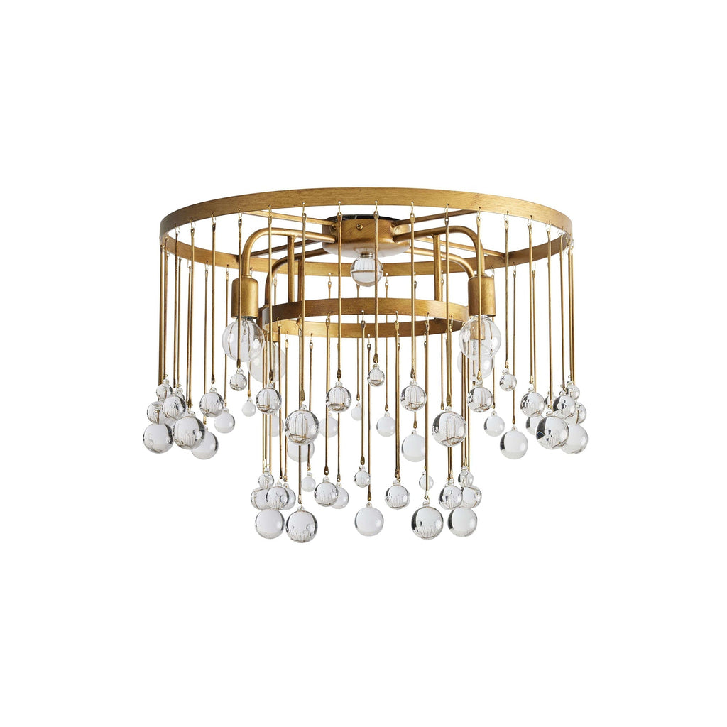 Fljotuvyo Postmodern Luxury Brass Crystal Flush Mount Ceiling Lamp