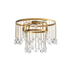 Fljotuvyo Postmodern Luxury Brass Crystal Flush Mount Ceiling Lamp