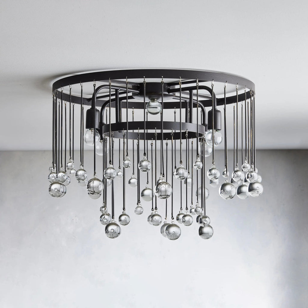 Fljotuvyo Postmodern Luxury Brass Crystal Flush Mount Ceiling Lamp