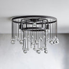 Fljotuvyo Postmodern Luxury Brass Crystal Flush Mount Ceiling Lamp