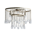 Fljotuvyo Postmodern Luxury Brass Crystal Flush Mount Ceiling Lamp